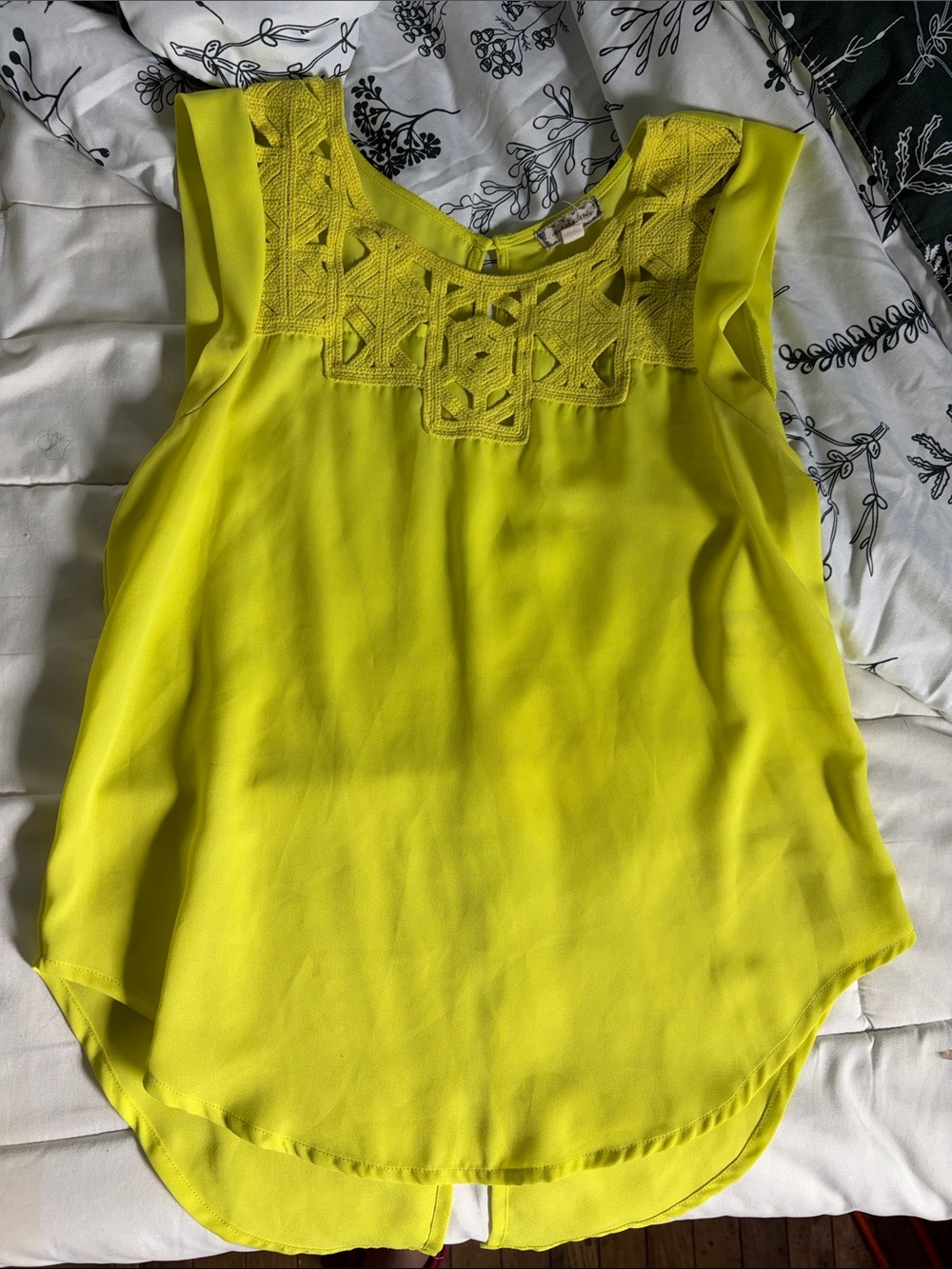 Eyeshadow brand XS Neon Yellow blouse